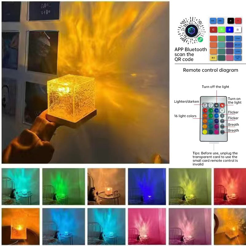 Crystal Ripple Water Projector Night Light